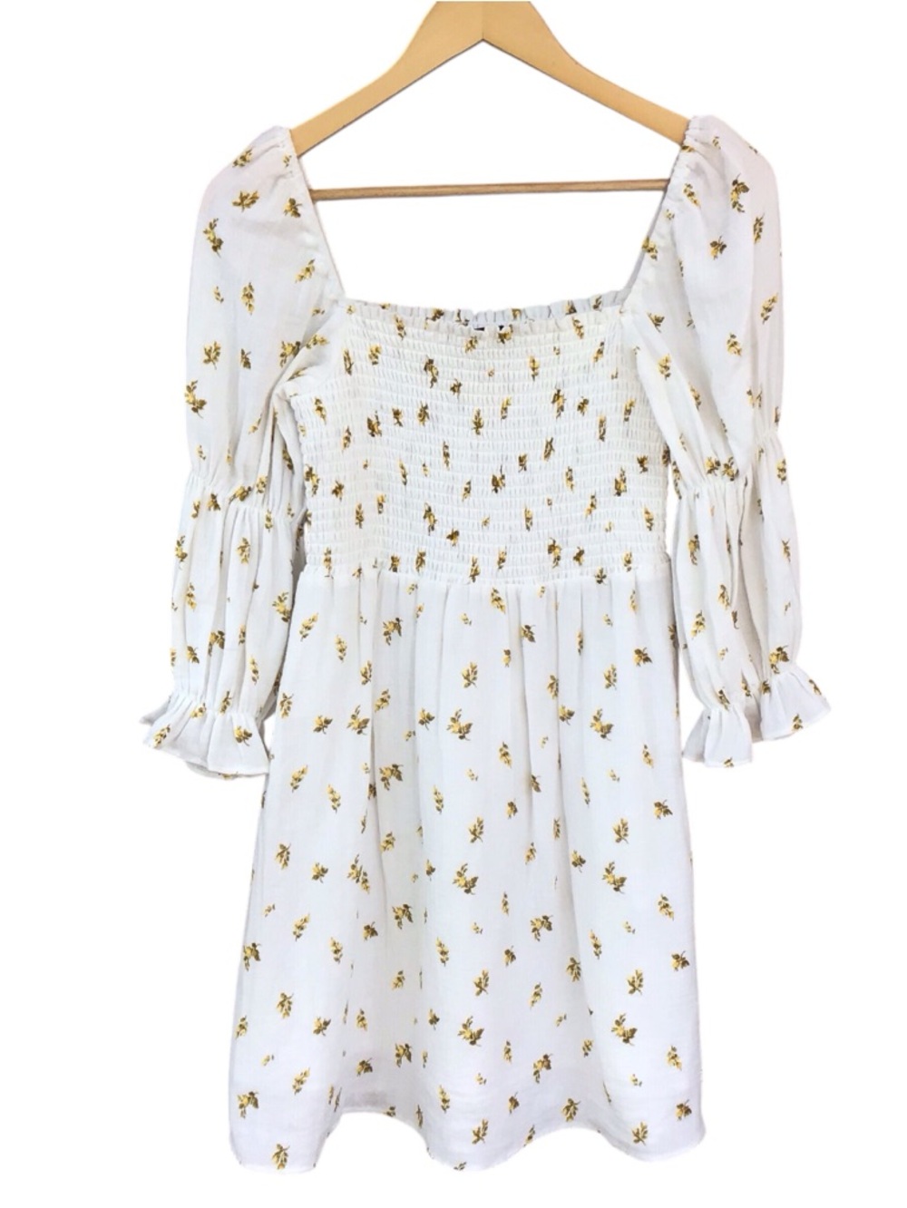 Kourt Calypso Smocked Floral Print Mini Dress